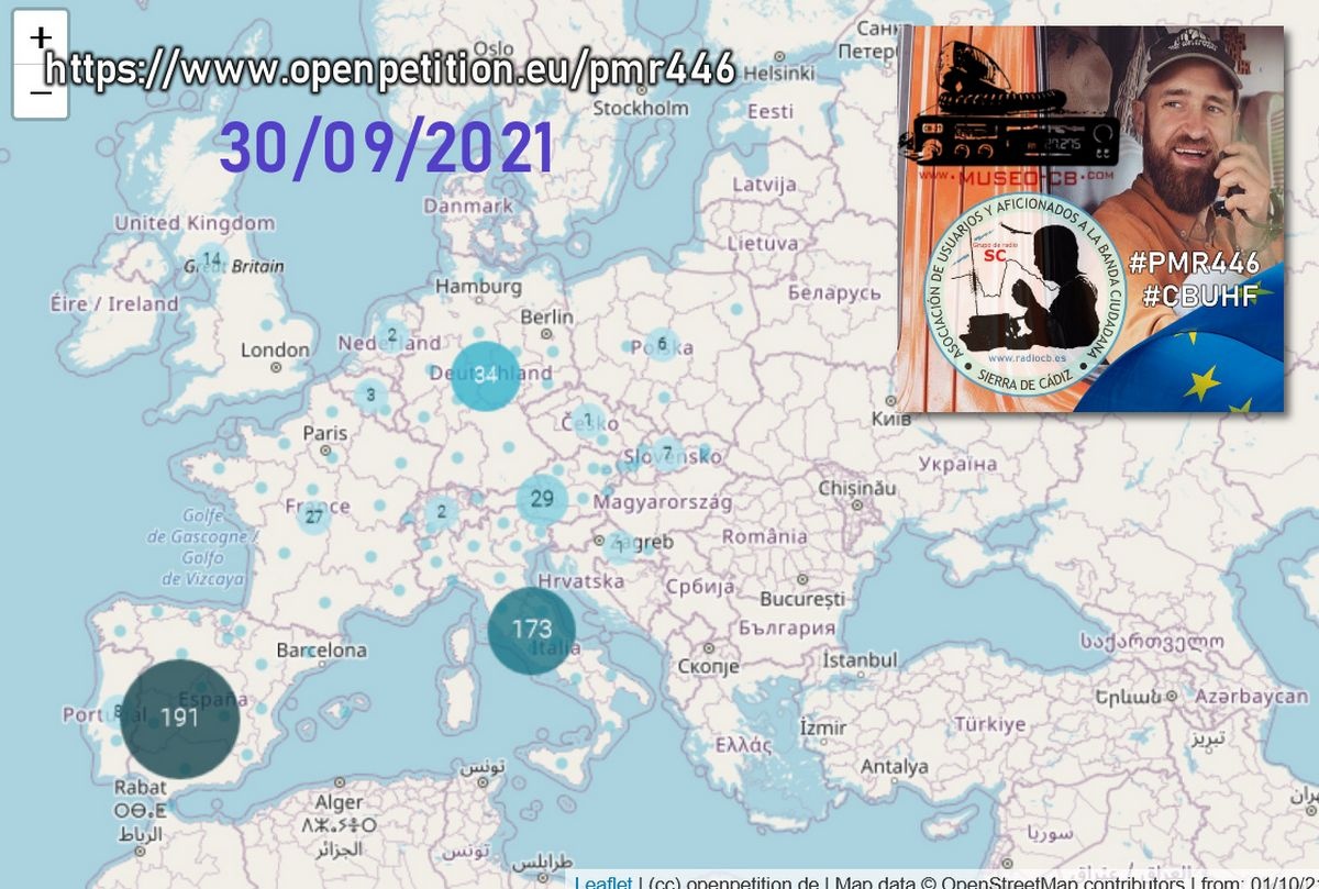 Distribución de las firmas recogidas hasta el 30-09-2021